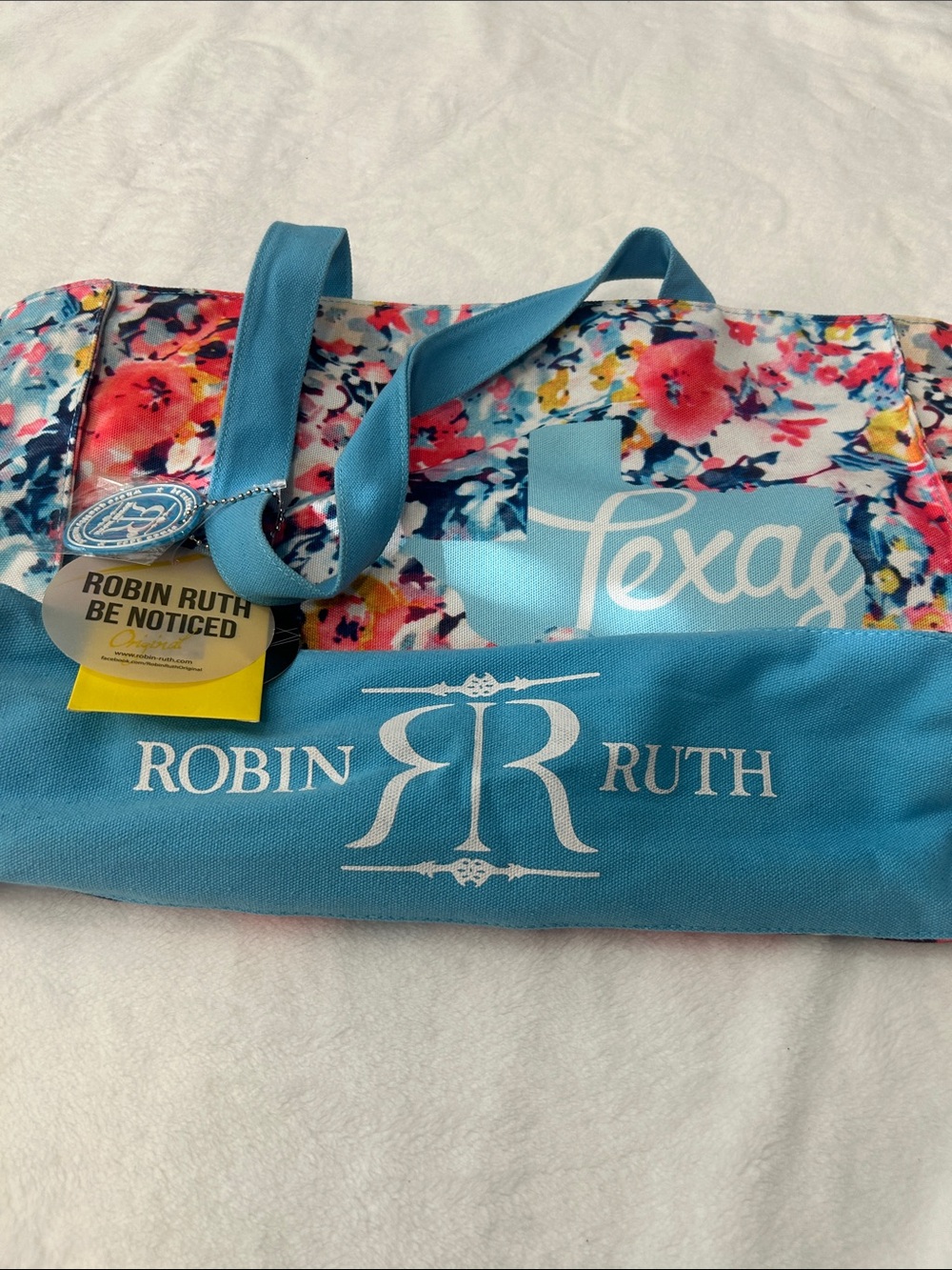 Robin Ruth Turquoise Floral Texas Tote - Picture 2 of 4